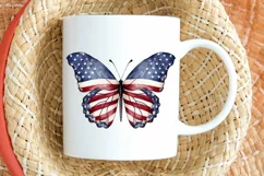 Patriotic American Flag Butterfly PNG Clipart Product Image 2