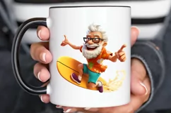 Funny Grandpa Surfing PNG Clipart Product Image 2