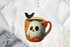Cute And Creepy Mug Halloween Sticker PNG Clipart Product Image 2