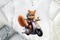 Squirrel Riding A Motorbike PNG Clipart Product Image 2