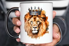 Watercolor King Lion Sublimation PNG Clipart Product Image 2