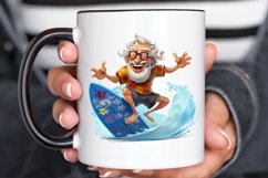 Funny Grandpa Surfing PNG Clipart Product Image 2