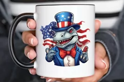 Funny 4th of July T-rex Sublimation PNG Clipart Product Image 2