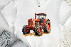 Farm Tractor Watercolor Sublimation PNG Clipart Product Image 2