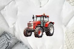 Farm Tractor Watercolor Sublimation PNG Clipart Product Image 2