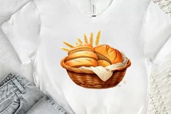 Bread Basket Watercolor Sublimation PNG Clipart Product Image 2