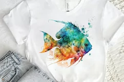 Watercolor Christian Fish PNG Clipart Product Image 2