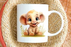 Cute Happy Baby Animal Sublimation PNG Clipart Product Image 2