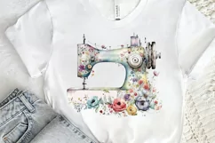 Watercolor Floral Sewing Machines PNG Clipart Product Image 2
