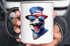 Funny 4th of July T-rex Sublimation PNG Clipart Product Image 2