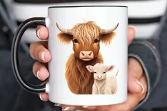 Cute Highland Cow Sublimation PNG Clipart Product Image 3