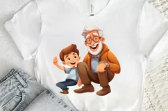 Happy Grandpa and Grandson PNG Clipart Product Image 3