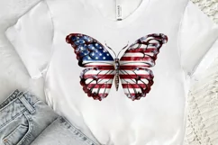 Patriotic American Flag Butterfly PNG Clipart Product Image 3