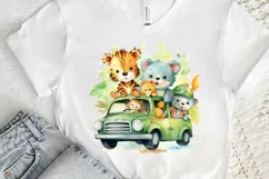 Cute Animal Safari Watercolor PNG Clipart Product Image 3