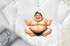 Funny Japanese Sumo Wrestler PNG Clipart Product Image 3