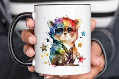 Watercolor cute animal superstar PNG Clipa Product Image 3