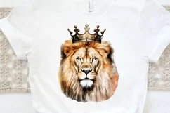 Watercolor King Lion Sublimation PNG Clipart Product Image 3
