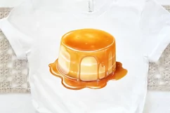 Watercolor Crème Caramel PNG Clipart Product Image 3