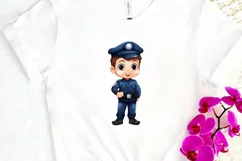 Cute Police Officer Boy PNG Clipart Product Image 3