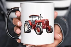 Farm Tractor Watercolor Sublimation PNG Clipart Product Image 3