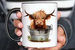 Cute Highland Cow Sublimation PNG Clipart Product Image 3