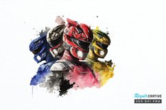 Watercolor Power Rangers PNG Clipart Product Image 1