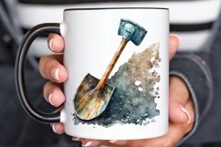 Watercolor Miner Pick Shovel PNG Clipart Product Image 3