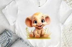 Cute Happy Baby Animal Sublimation PNG Clipart Product Image 3