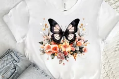 Floral Black Butterfly PNG Clipart Product Image 3