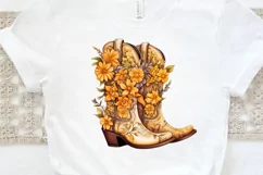 Western Floral Boots Sublimation PNG Clipart Product Image 3