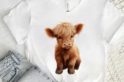 Baby Highland Cow Illustrations PNG Clipart Product Image 3