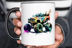 Watercolor Monster Truck PNG Clipart Product Image 3
