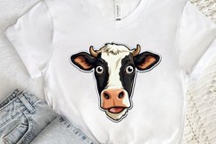 Funny Cow Face Sticker PNG Clipart Product Image 3