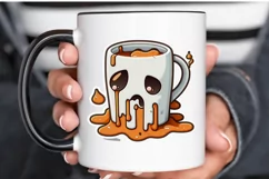 Cute And Creepy Mug Halloween Sticker PNG Clipart Product Image 3