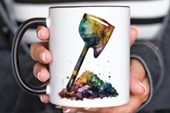Watercolor Miner Pick Shovel PNG Clipart Product Image 3