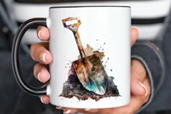 Watercolor Miner Pick Shovel PNG Clipart Product Image 3