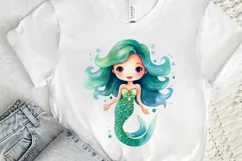 Cute Mermaid Watercolor PNG Clipart Product Image 3