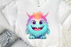 Cute Monster Watercolor Sublimation PNG Clipart Product Image 3