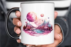 Watercolor Candy Planet Landscape PNG Clipart Product Image 3