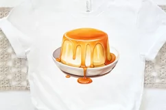 Watercolor Crème Caramel PNG Clipart Product Image 3