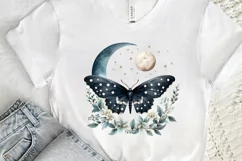 Fairy Night Moth and Moon PNG Clipart Product Image 3