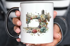 Watercolor Floral Sewing Machines PNG Clipart Product Image 3