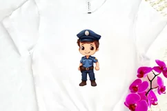 Cute Police Officer Boy PNG Clipart Product Image 3