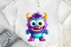 Cute Monster Watercolor Sublimation PNG Clipart Product Image 3