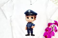Cute Police Officer Boy PNG Clipart Product Image 3