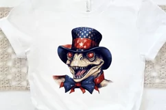 Funny 4th of July T-rex Sublimation PNG Clipart Product Image 3