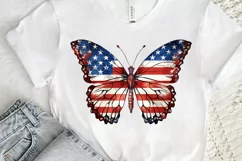 Patriotic American Flag Butterfly PNG Clipart Product Image 3