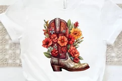 Western Floral Boots Sublimation PNG Clipart Product Image 3