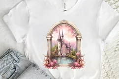 Fairy Castle Window Sublimation PNG Clipart Product Image 3