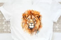 Watercolor Lion Wall Art PNG Clipart Product Image 3